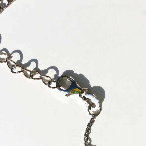 Sterling Silver and Enamel Evil Eye Necklace 925 - Picture 3 of 4